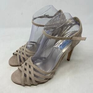 Dee Keller Jane Heels Leather Beige Shoes Womens Size 8